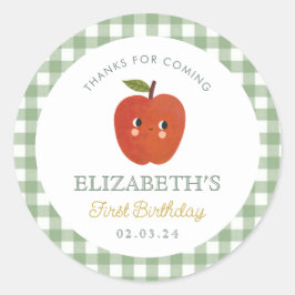 リトルスウィートアップルファースト誕生日 ラウンドシール
