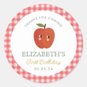 リトルスウィートアップルファースト誕生日 ラウンドシール (正面)