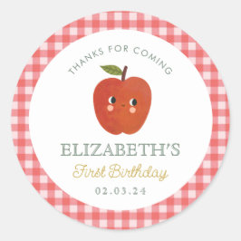 リトルスウィートアップルファースト誕生日 ラウンドシール