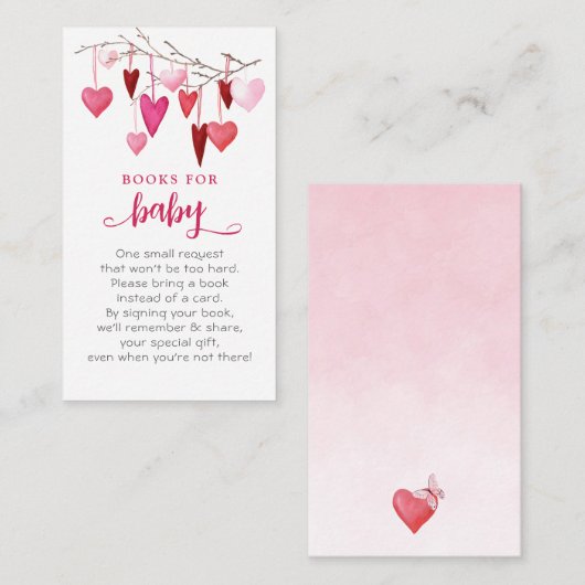 リトルスウィートアーツピンクの本のベビー エンクロージャーカード (正面/裏面)