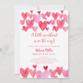 リトルスウィートアートハートベビーシャワー 招待状 (正面)