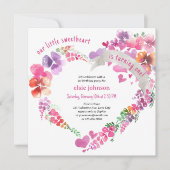 リトルスウィートアートフローラハートガールズ1st誕生日 招待状 (正面)