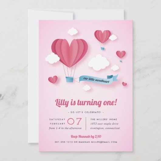 リトルスウィートアート子供の誕生日パーティー 招待状 (正面)