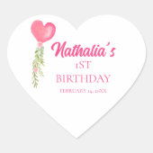 リトルスウィートアート赤いハートバルーン誕生日 ハートシール (正面)