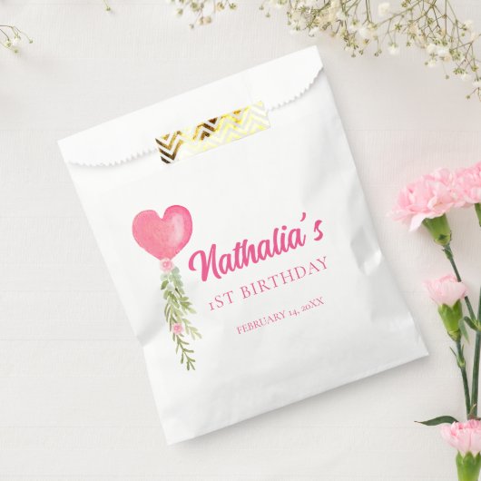 リトルスウィートアート赤いハートバルーン誕生日 フェイバーバッグ (封をした状態)