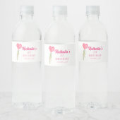 リトルスウィートアート赤いハートバルーン誕生日 ペットボトルラベル (ボトル)