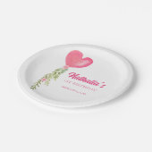 リトルスウィートアート赤いハートバルーン誕生日 ペーパープレート (アングル)