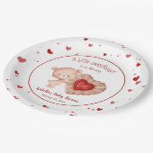 リトルスウィートアート赤いハートヴァレンティーンズベビーシャワー ペーパープレート (アングル)
