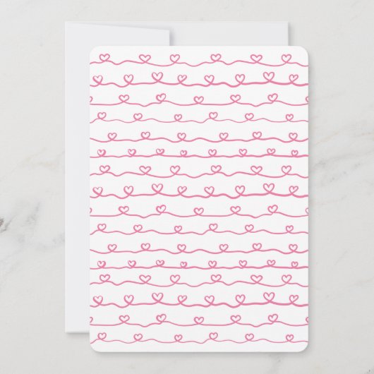 リトルスウィートアート1stバースデーピンクラブハート 招待状 (裏面)