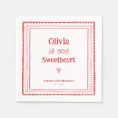 リトルスウィートアール1歳の誕生日パーティー スタンダードカクテルナプキン (正面)