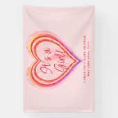 リトルスウィートウォーター色ベビーガールシャワー 横断幕 (縦)