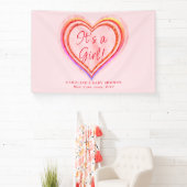 リトルスウィートウォーター色ベビーガールシャワー 横断幕 (インサイチュ)