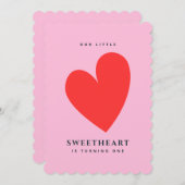 リトルスウィートガールズファースト誕生日招待状 招待状 (正面/裏面)