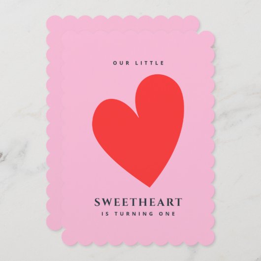 リトルスウィートガールズファースト誕生日招待状 招待状 (正面/裏面)