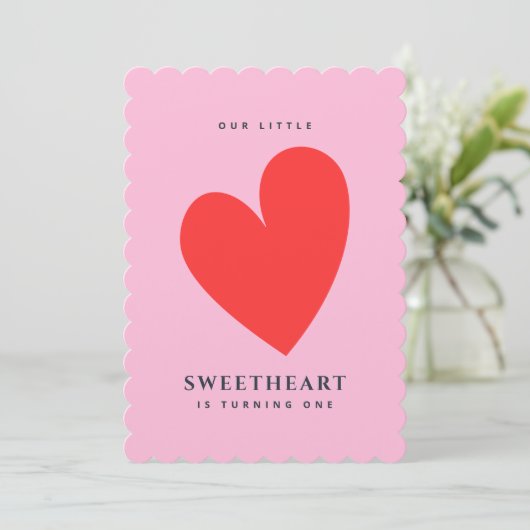 リトルスウィートガールズファースト誕生日招待状 招待状 (スタンド正面)