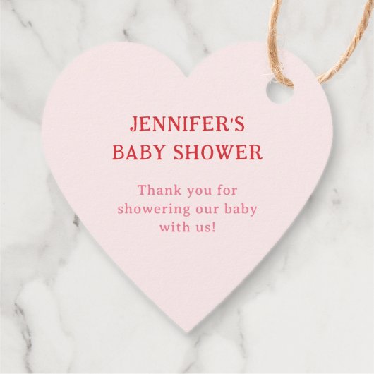 リトルスウィートガールベビーシャワーハート フェイバータグ (裏面)