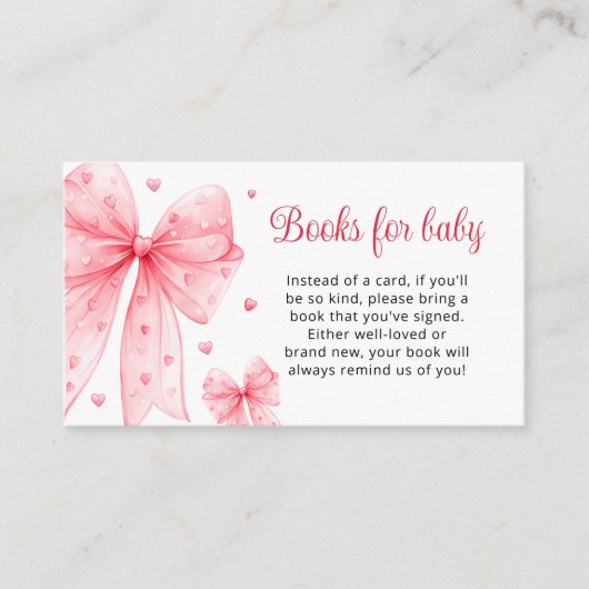 リトルスウィートキュートピンクボウベビー エンクロージャーカード (正面)