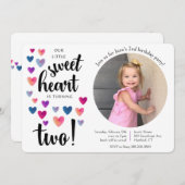 リトルスウィートセカンド誕生日招待状 招待状 (正面/裏面)