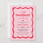 リトルスウィートハートガールベビーシャワー 招待状 (正面)