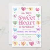 リトルスウィートハートバレンタインデー誕生日パーティー 招待状 (正面)