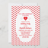 リトルスウィートハート 1歳の誕生日 招待状 (正面)