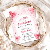 リトルスウィートバレンタインかわいい弓ベビーシャワー 招待状