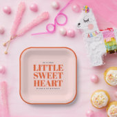 リトルスウィートバレンタインの最初の誕生日 ペーパープレート (パーティー)