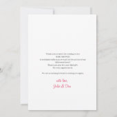 リトルスウィートバレンタインの水の色ベビーシャワー サンキューカード (裏面)