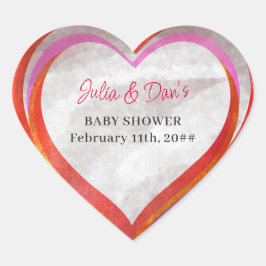 リトルスウィートバレンタインの水の色ベビーシャワー ハートシール