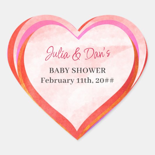 リトルスウィートバレンタインの水の色ベビーシャワー ハートシール (正面)