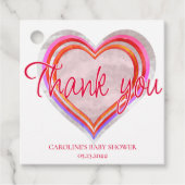 リトルスウィートバレンタインの水の色ベビーシャワー フェイバータグ (正面)