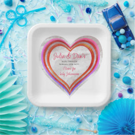 リトルスウィートバレンタインの水の色ベビーシャワー ペーパープレート