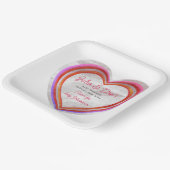 リトルスウィートバレンタインの水の色ベビーシャワー ペーパープレート (傾斜あり)