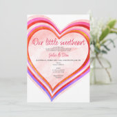 リトルスウィートバレンタインの水の色ベビーシャワー 招待状 (スタンド正面)