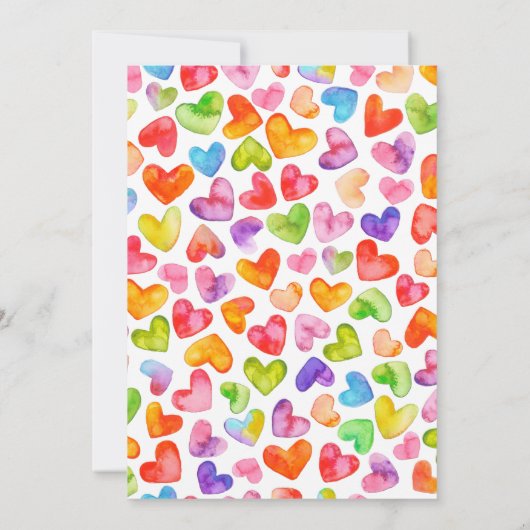 リトルスウィートバレンタインの水の色ベビーシャワー 招待状 (裏面)