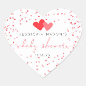 リトルスウィートバレンタインの赤ちゃんシャワーのお願い ハートシール (正面)