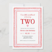 リトルスウィートバレンタインズガールセカンド誕生日 招待状 (正面)