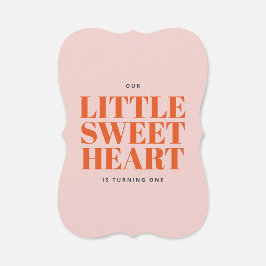 リトルスウィートバレンタインズガールファースト誕生日 招待状