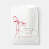 リトルスウィートバレンタインズピンクボウ赤ちゃんシャワー フェイバーバッグ (正面)