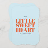 リトルスウィートバレンタインズボーイファースト誕生日 招待状 (正面/裏面)