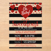 リトルスウィートバレンタインデイベビーシャワー アクリル招待状 (正面)