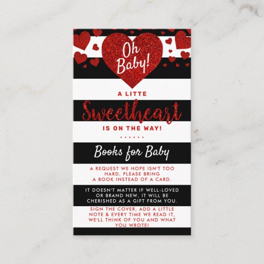 リトルスウィートバレンタインデイベビーシャワー エンクロージャーカード (正面)