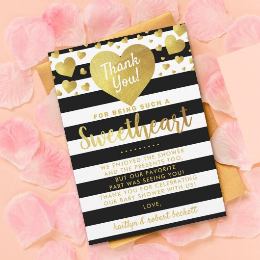 リトルスウィートバレンタインデイベビーシャワー サンキューカード