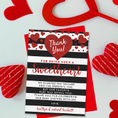 リトルスウィートバレンタインデイベビーシャワー サンキューカード