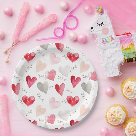 リトルスウィートバレンタインデイベビーシャワー ペーパープレート (パーティー)