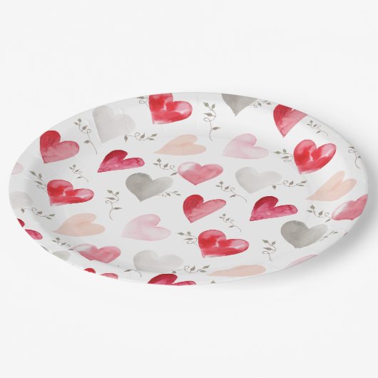 リトルスウィートバレンタインデイベビーシャワー ペーパープレート (アングル)