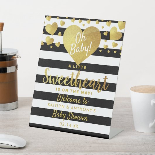 リトルスウィートバレンタインデイベビーシャワー 台座サイン (インサイチュ)