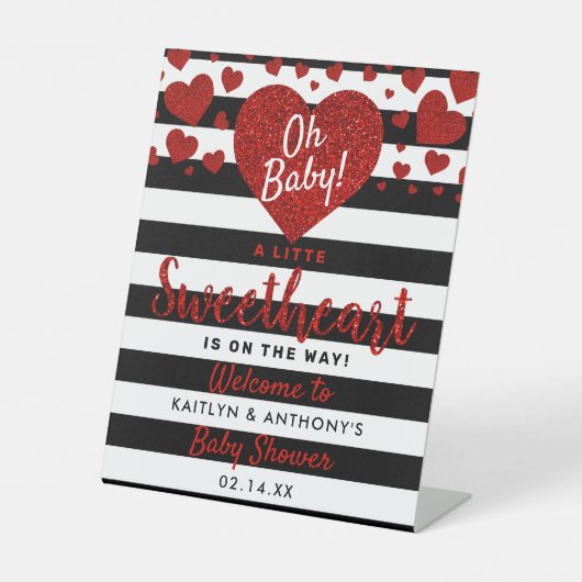 リトルスウィートバレンタインデイベビーシャワー 台座サイン (正面)