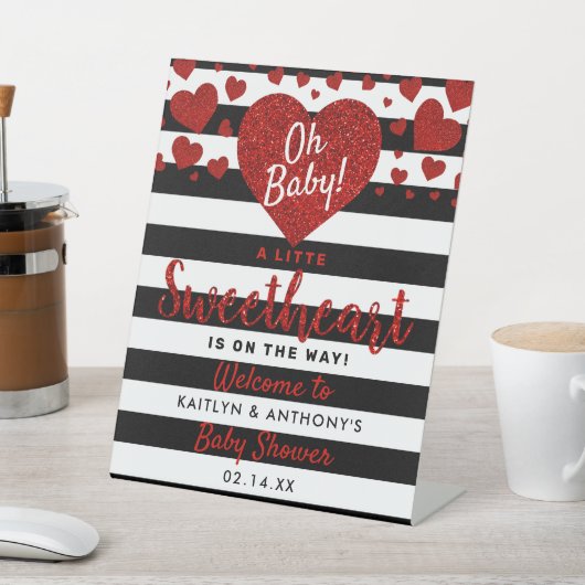 リトルスウィートバレンタインデイベビーシャワー 台座サイン (インサイチュ)
