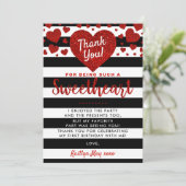 リトルスウィートバレンタインデー任意の年齢誕生日 サンキューカード (スタンド正面)